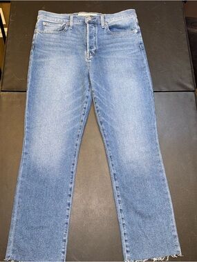 Frank Eileen Jeans Womens 31 Blue Cork Frayed Raw Hem Straight 31x26